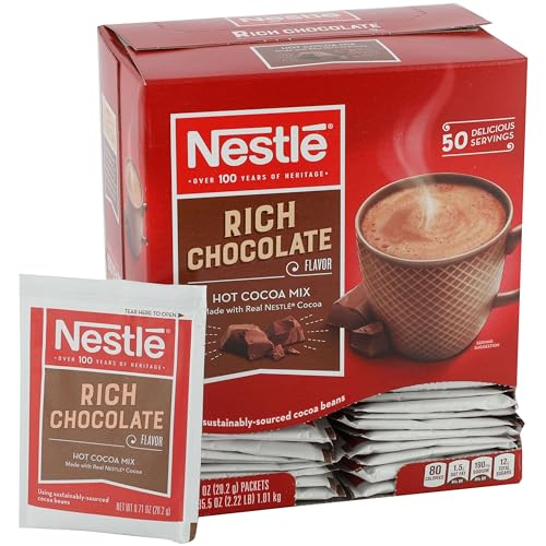 [50 Packs] Nestle Hot Cocoa Chocolate Packets, 0.71 Oz each
