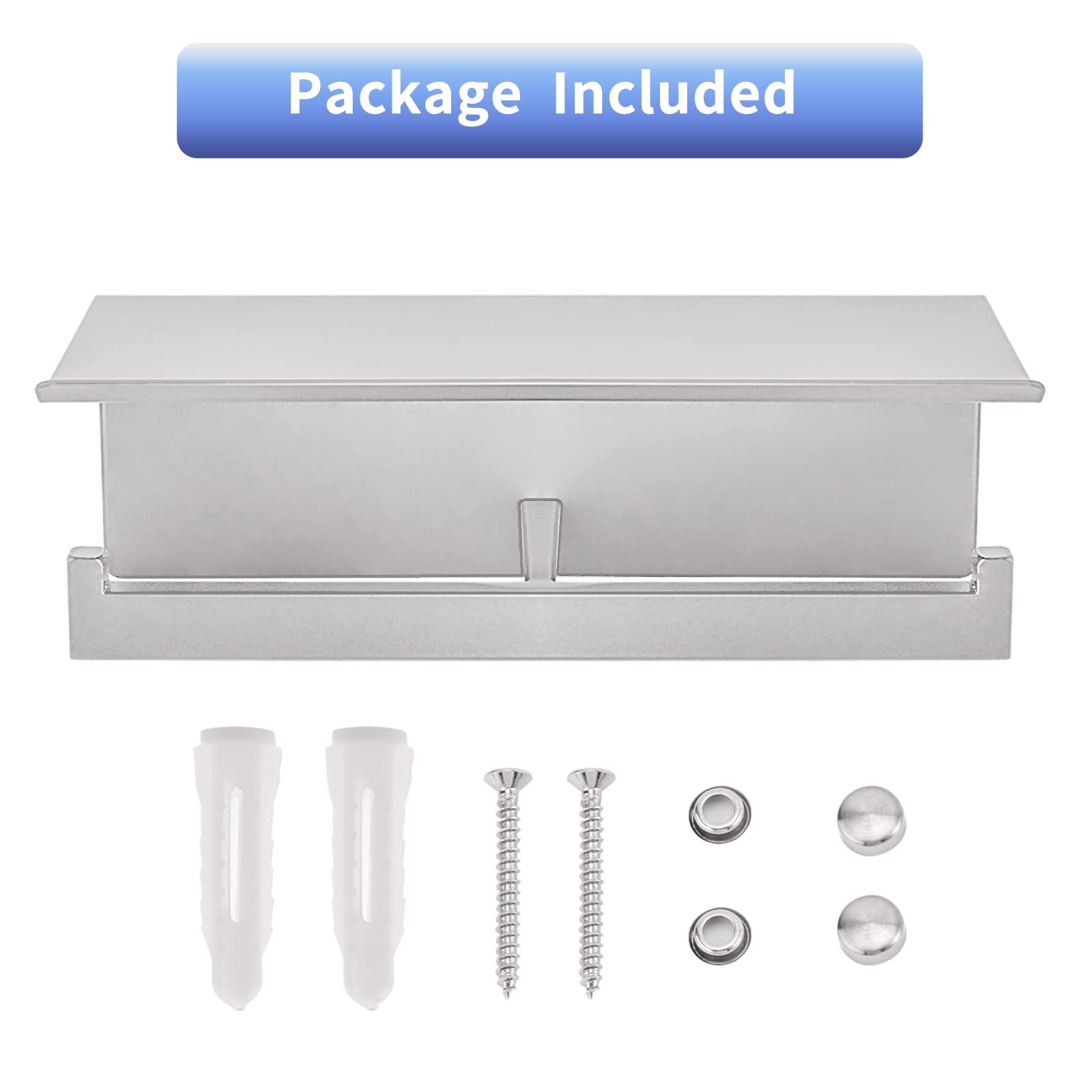 Double  Stainless Steel Toilet Paper Holder with Shelf