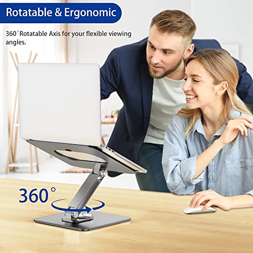 [1 PC] Ergonomic Adjustable Laptop Stand with 360° Rotating Base
