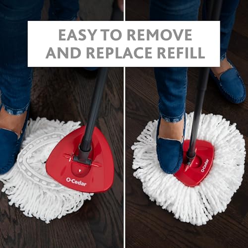EasyWring Microfiber Spin Mop, Bucket Floor Cleaning System, Red, Gray