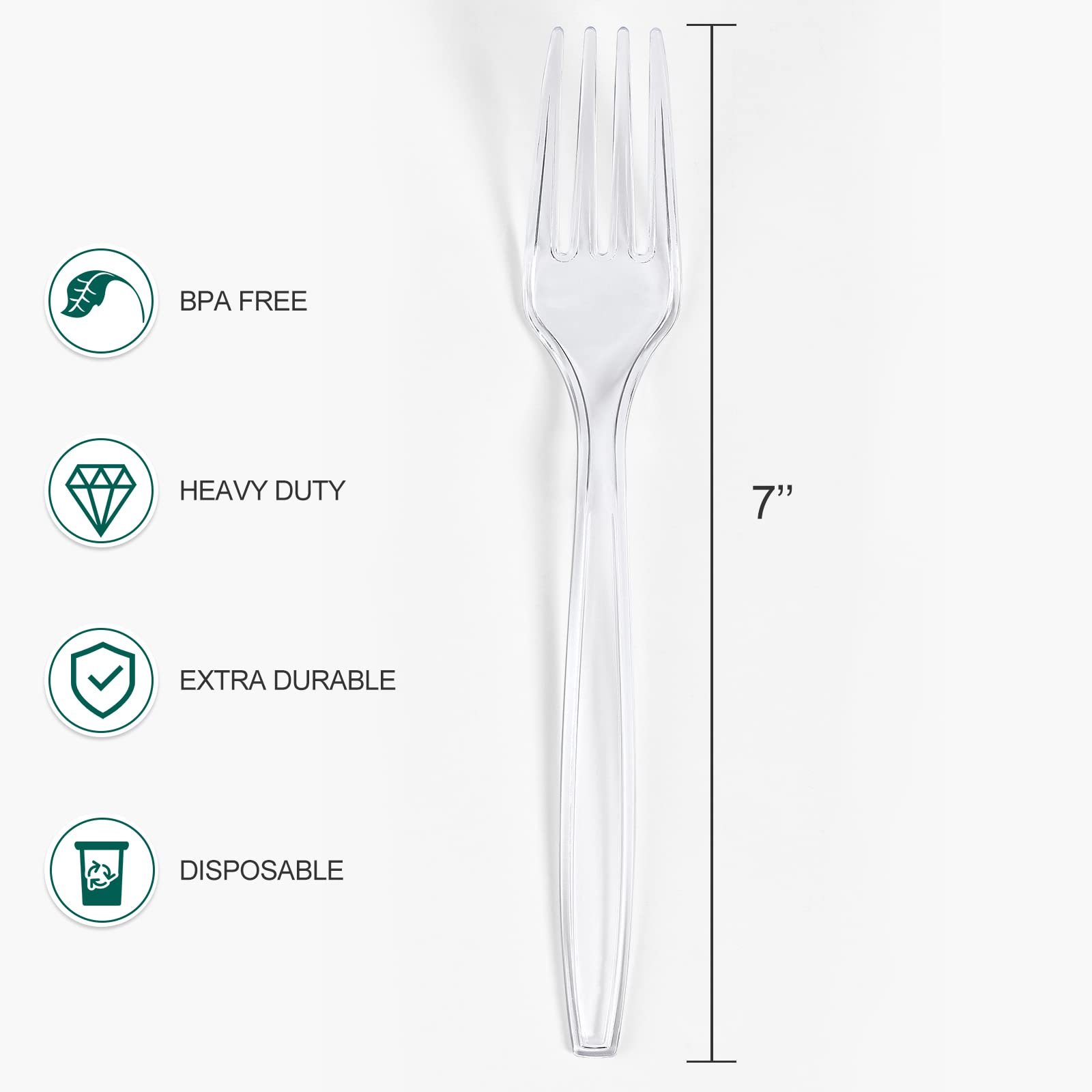 [400 PCS] Premium Disposable Clear Plastic Forks, Heat Resistant & BPA Free