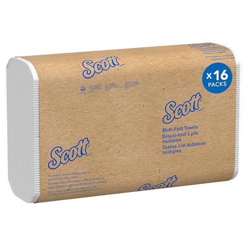 Scott® Multifold Paper Towels (01840), 9.2" x 9.4" sheets,  (250 Sheets/Pack, 16 Packs/Case, 4,000 Sheets/Case)