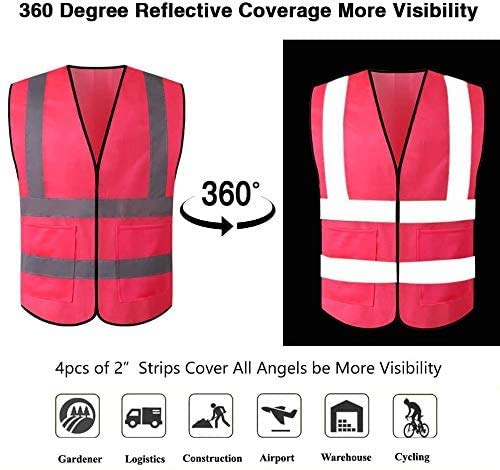 [10 Packs] High Visibility Safety Vest, ANSI Class 2 Security Vest
