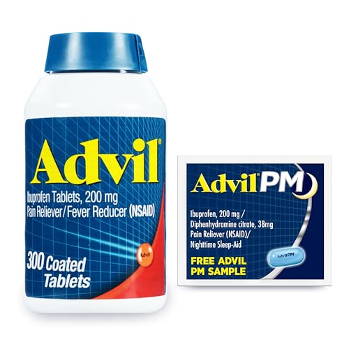 [300 Count] Advil Pain Reliever and Fever Reducer, Ibuprofen 200mg for Pain Relief
