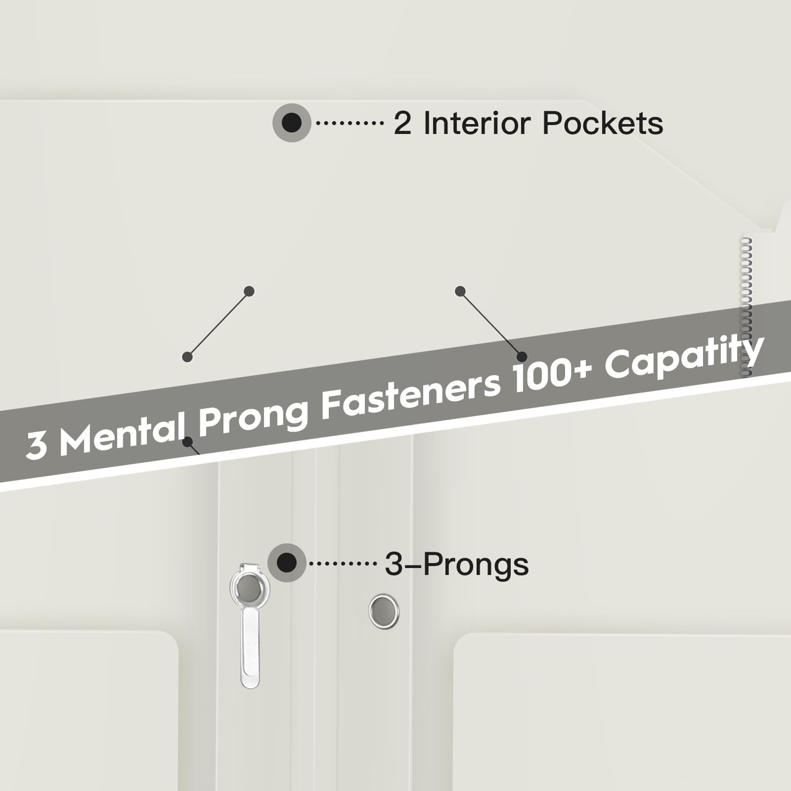 [6 & 60 Pack] ViVin Heavy Duty Folders with Clear Front Pocket, Plastic Folder with fastener