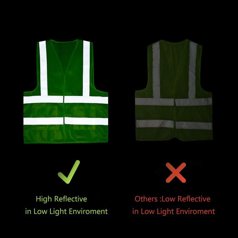 [10 Packs] High Visibility Safety Vest, ANSI Class 2 Security Vest