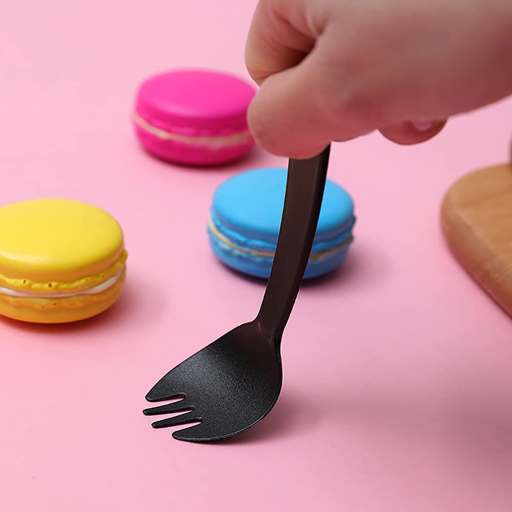 [100 PCS] Disposable Plastic Spork, Medium-Weight