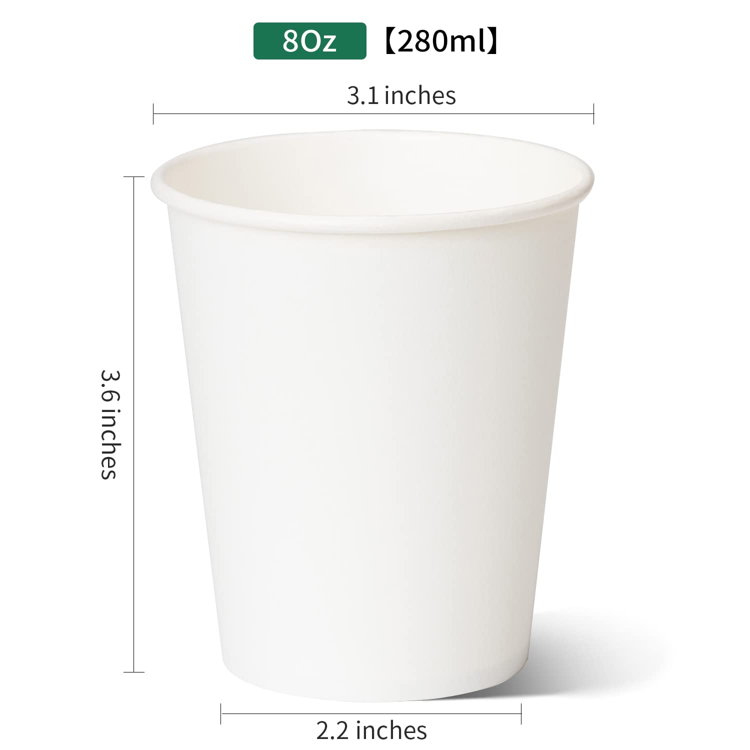 [1000 CT] 8 oz. Disposable Office Coffee Paper Cups