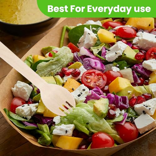 [100 CT] 5.5" Disposable Wooden Sporks