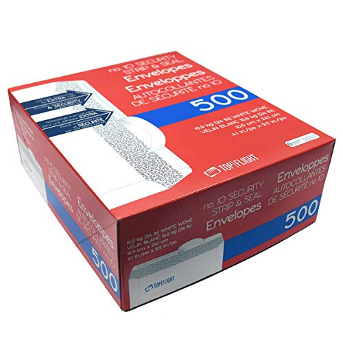 [500 Pack] Top Flight PSTF10NWT #10 Envelopes, 24 lb