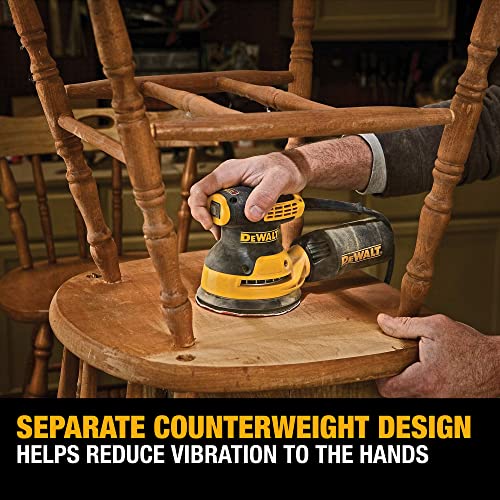 DEWALT Orbital Sander Kit, 5 inch, 3 amp, Corded, 12,000 OPM (DWE6421K)