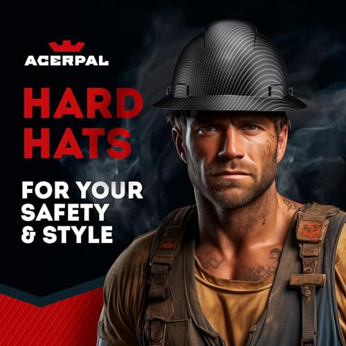 [1 PC] Full Brim Vented Carbon Fiber Matte Finish OSHA Hard Hat with 6-Point Suspension