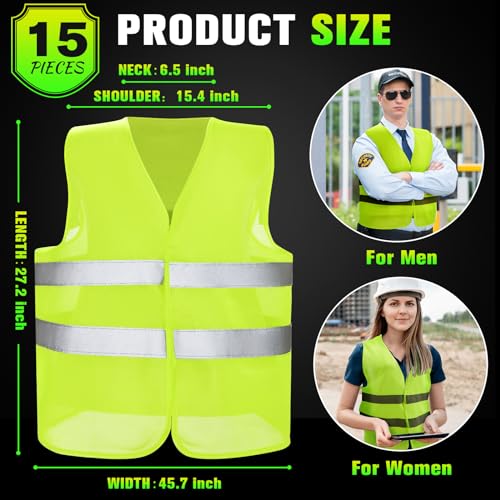 [15 / 30 / 40 / 50 /80 Packs] High Visibility Safety Vest Bulk Reflective Mesh Security Vest