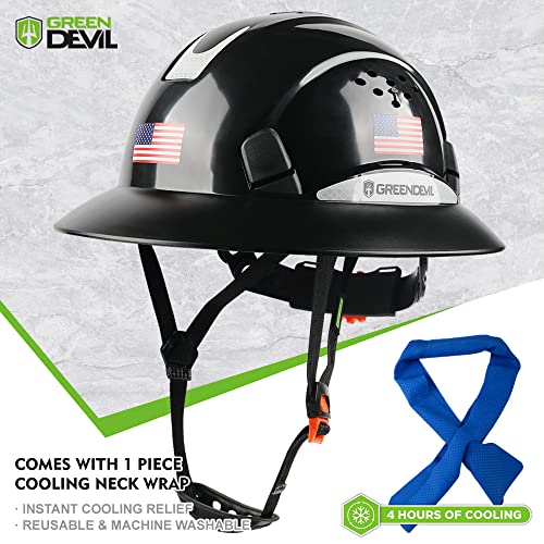 [1 Pack] Full Brim Hard Hat Vented Construction Safety Helmet OSHA Approved