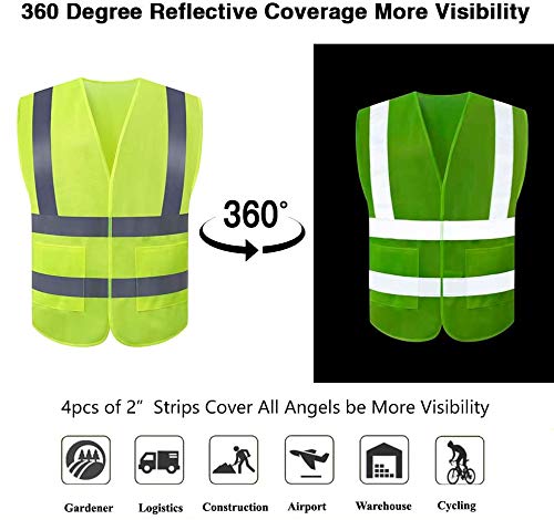 [10 Packs] High Visibility Safety Vest, ANSI Class 2 Security Vest