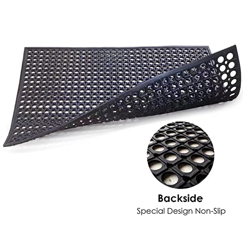 Non-Slip Black Rubber Door Mat Anti-Fatigue Floor Mats