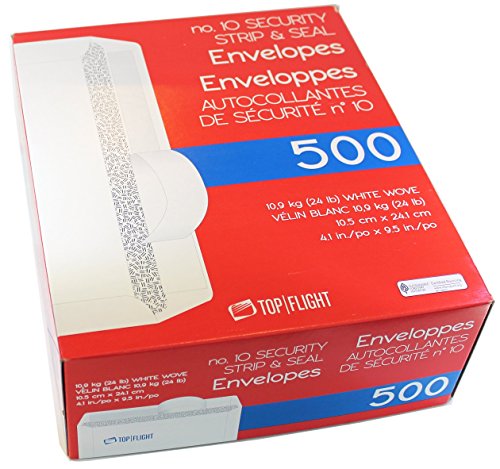 [500 Pack] Top Flight PSTF10NWT #10 Envelopes, 24 lb