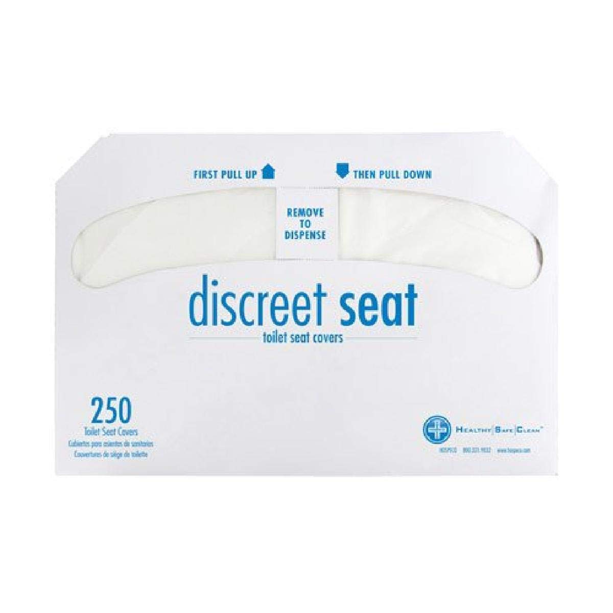 [4-Pack of 250] Discreet Seat DS-1000 Half-Fold Disposable Toilet Seat Covers