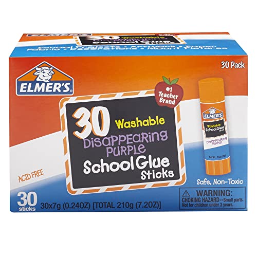 Disappearing Purple School Glue Sticks - 7 Grams, Pack of 30 & 60