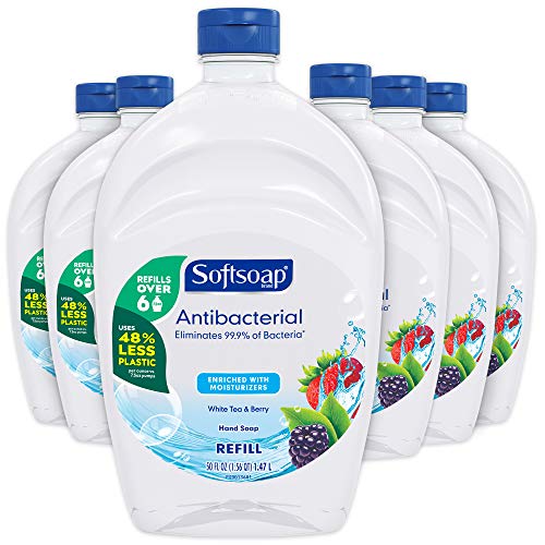 Softsoap - Liquid Hand Soap Refill, White Tea and Berry Fusion, 50 Ounce Bottle, Pack of 6