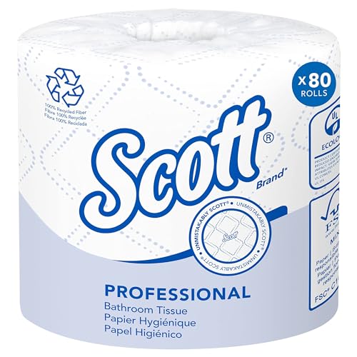 Scott® Professional 100% Recycled Toilet Paper Bulk, (473 Sheets/Roll, 80 Rolls/Case, 37,840 Sheets/Case)