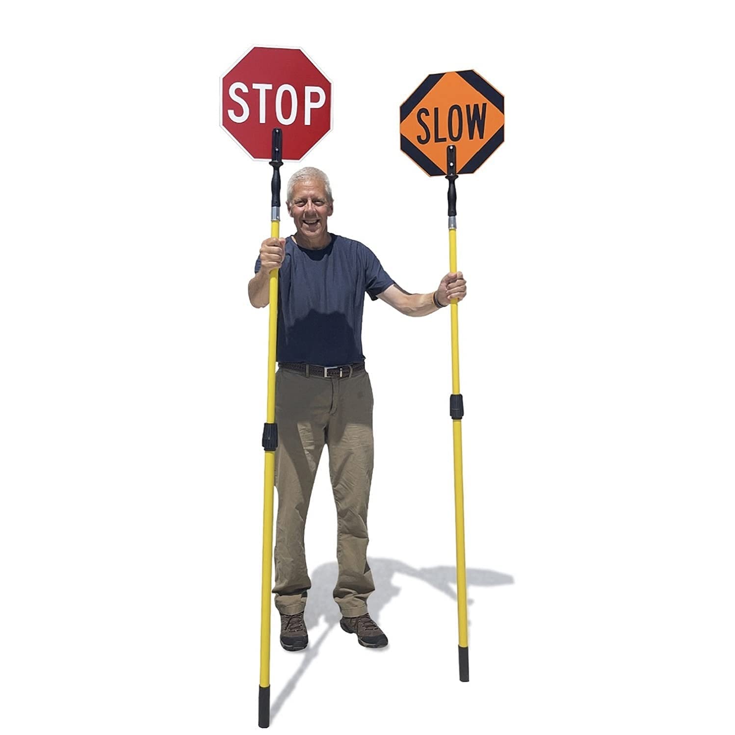 [2 PCS] STOP & SLOW Double Sided Signs