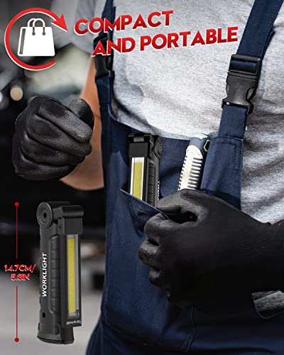 Rechargeable LED Work Light Grill Light with Magnetic Base 5 Modes 360° Rotate (2 or 4 Pack)