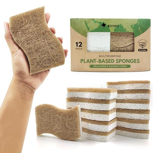 Natural Kitchen Cellulose and Coconut Scrubber Sponge - 12 / 24 Pack