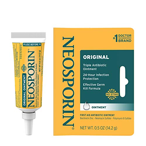 Neosporin Original First Aid Antibiotic Ointment with Bacitracin Zinc For Infection Protection, 0.5 or 1 Ounce