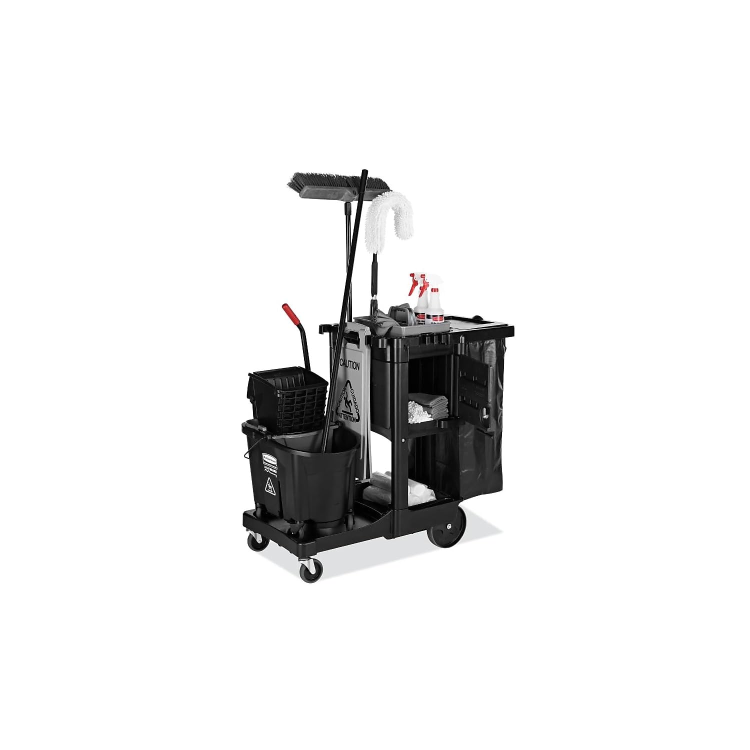 Commercial Traditional Janitorial 3-Shelf Cleaning Cart