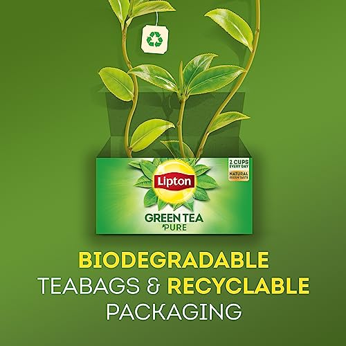 [240 Bags] Lipton Decaffeinated Green Tea Bags, Unsweetened Teabags, 40 tea bags x 6 boxes