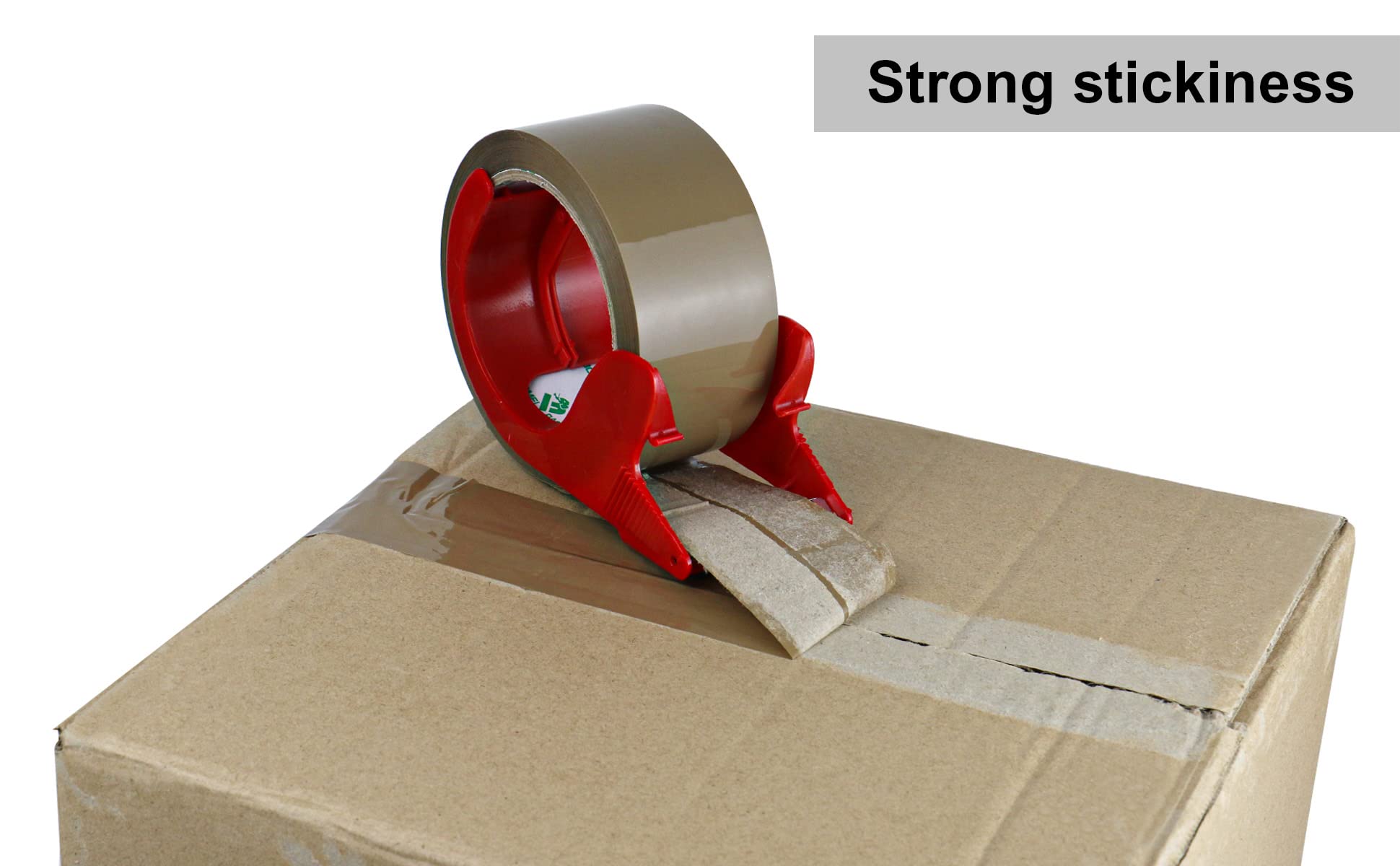 Brown Packing Tape with Dispenser, 2.4 Mil 1.88 Inch x 60 Yards, 6 Refills Rolls