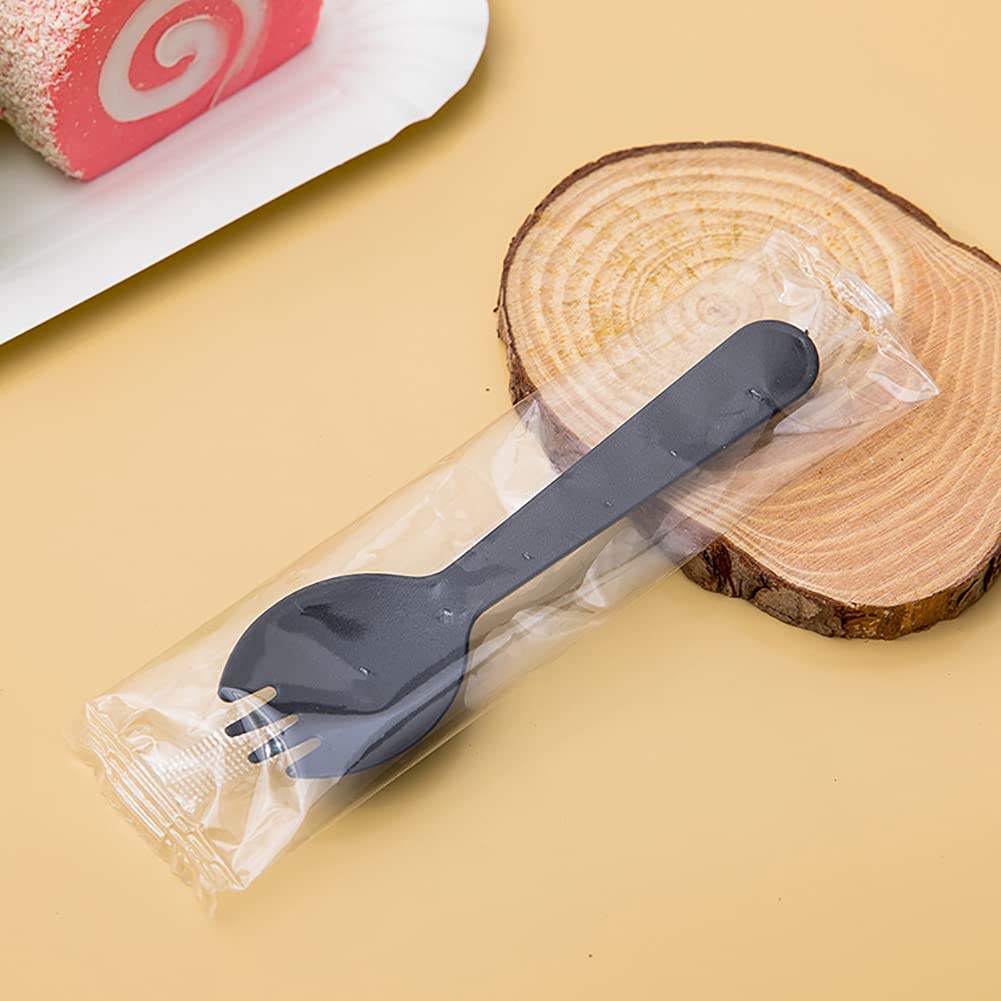 [100 PCS] Disposable Plastic Spork, Medium-Weight