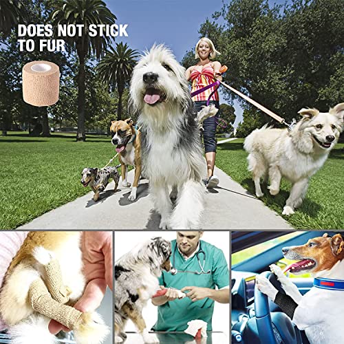 Self Adhesive Bandage Wrap, 2 inches x 5 Yards, 6 Pack, Self Adhering Bandage Wrap