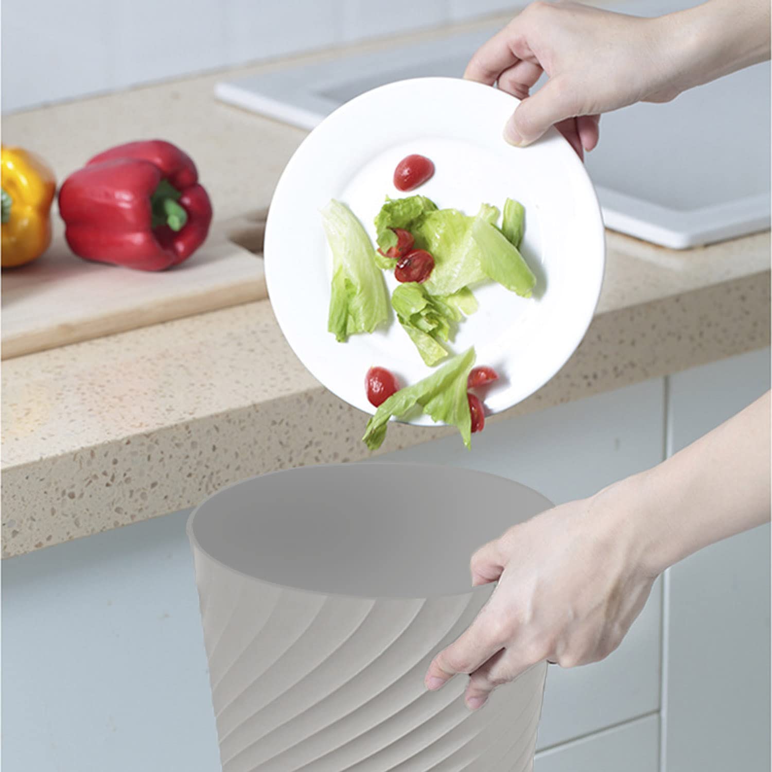 1.8 Gallon Small Trash Can Wastebasket Recycling Bin Slim Profile