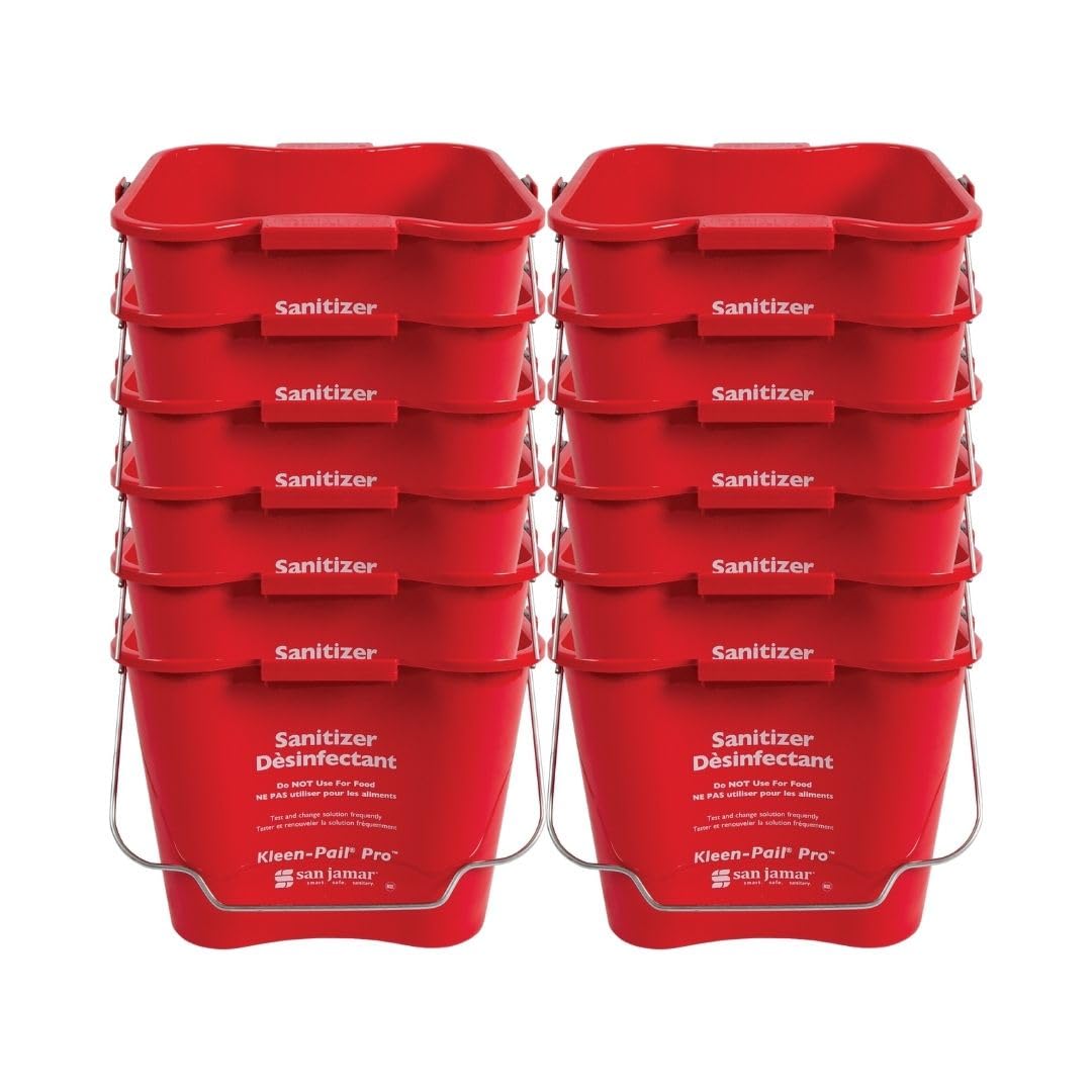 Pail Pro Sanitizer Pail Cleaning Bucket with Bail Handle (Pack of 1 or 12)