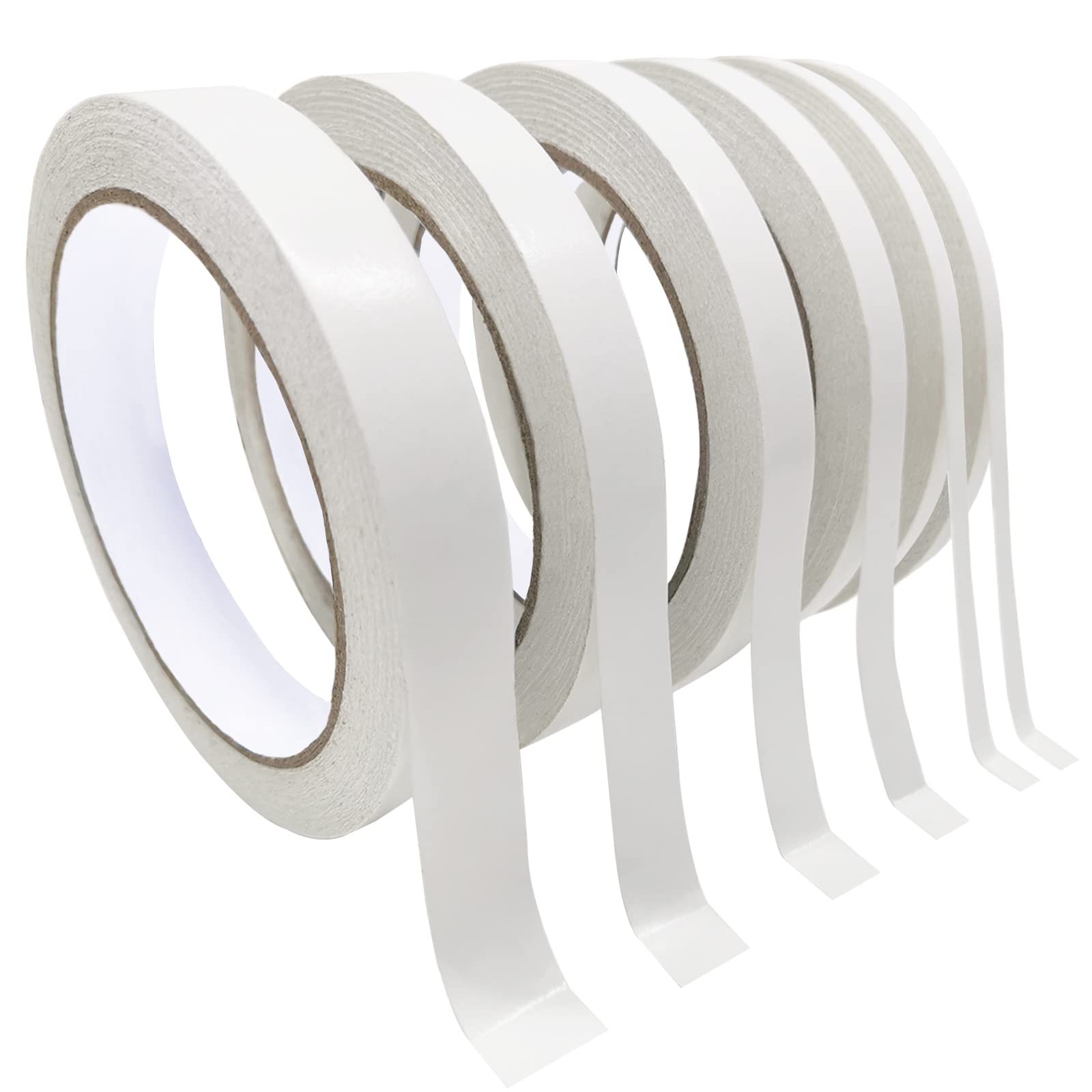 Multi-Size Double-Sided Adhesive Tape - 6 Rolls