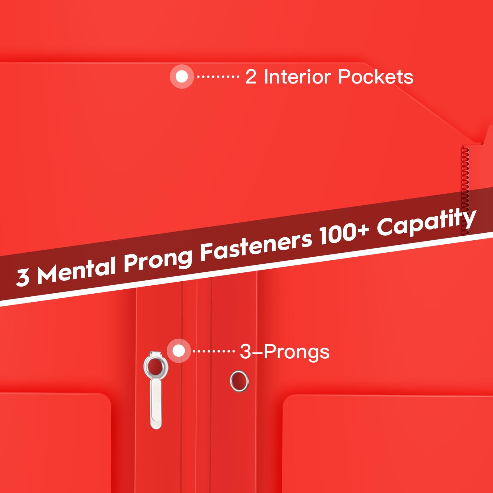 [6 & 60 Pack] ViVin Heavy Duty Folders with Clear Front Pocket, Plastic Folder with fastener