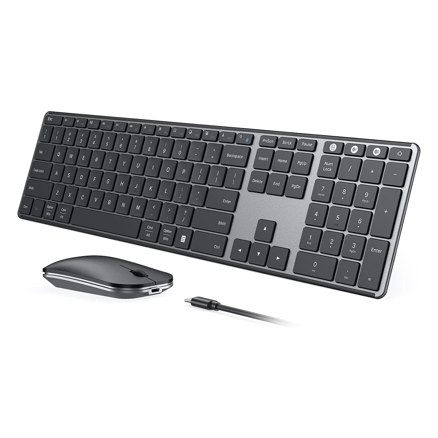 Wireless Bluetooth Keyboard and Mouse Combo (USB + Dual BT)