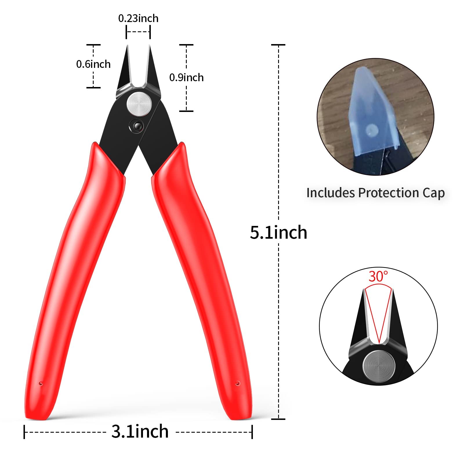 Micro Wire Cutting Pliers, Red &Black, 1/2/5 -Pack