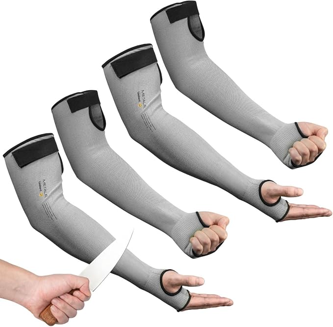 [1 / 2 Pairs] Ultra-Comfort Cut Resistant Gardening Sleeves with Thumb Hole