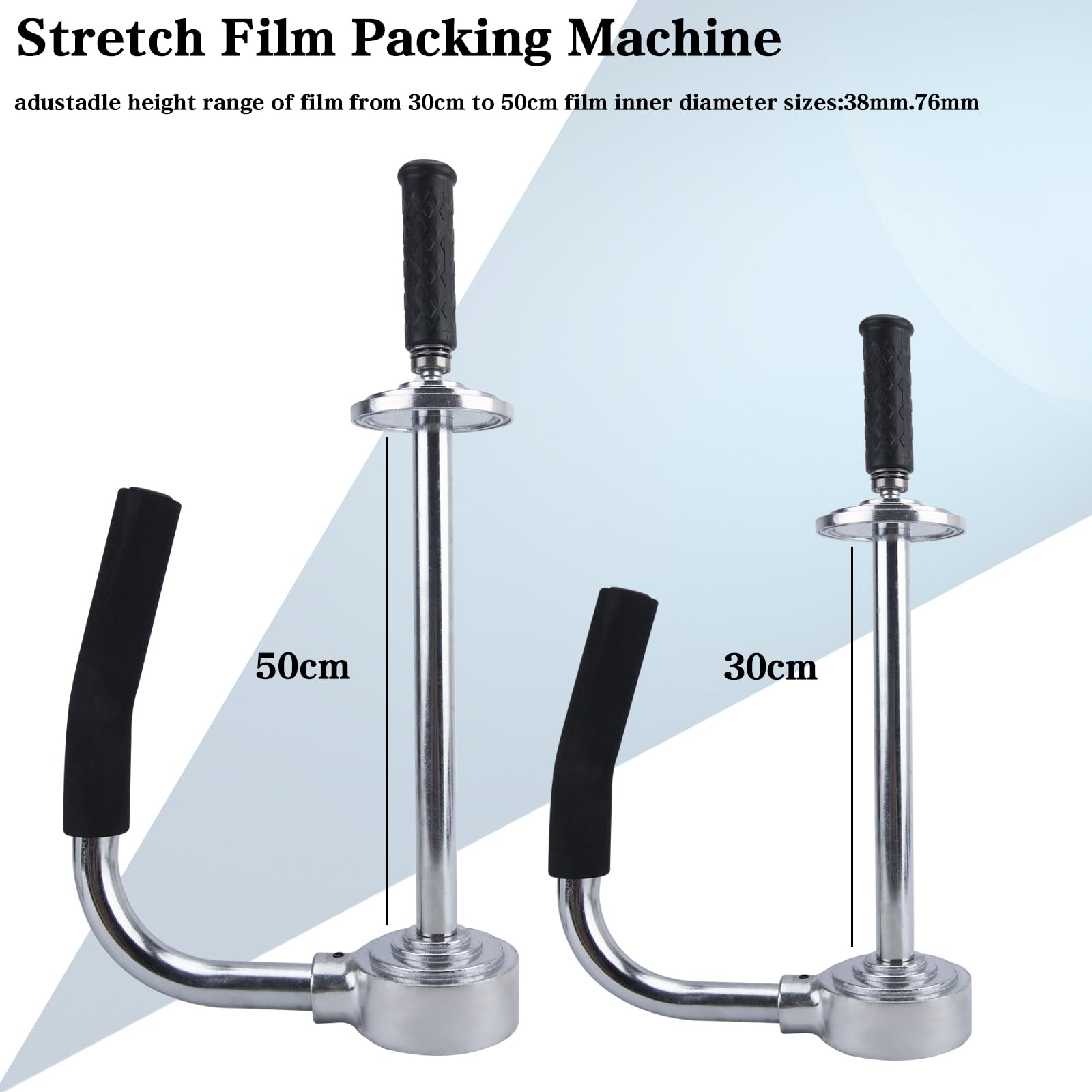 Stretch Wrap Dispenser - Adjustable Heigh 12-20 Inch Shrink Wrap Handle