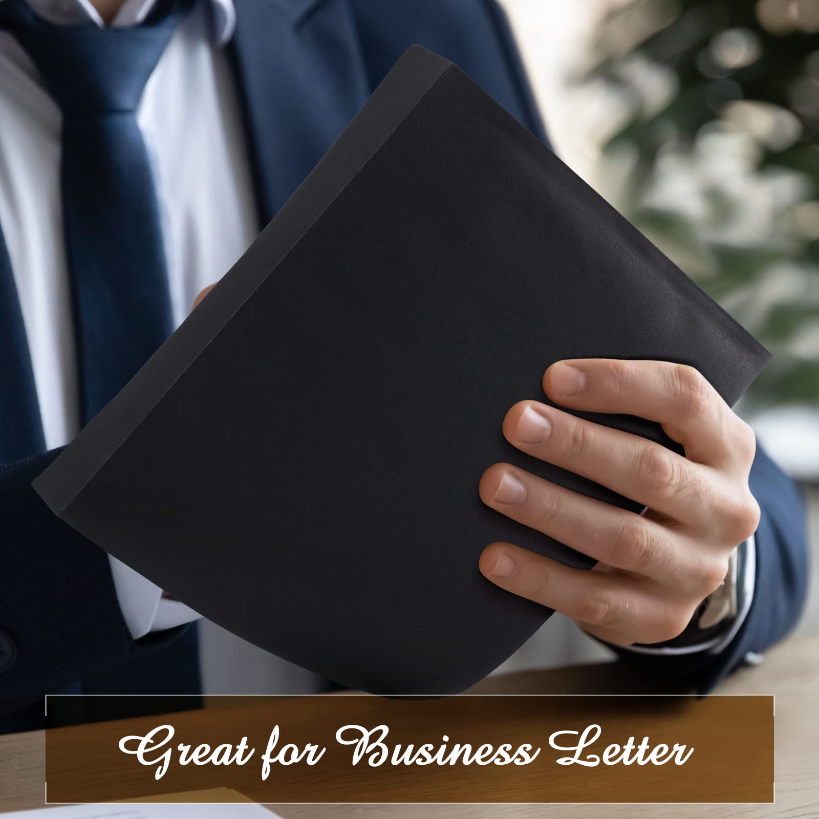 [100 Pack] Booklet Envelopes 9 x 12 Open End Envelope 80 lb 120gsm (Black & Navy Blue)