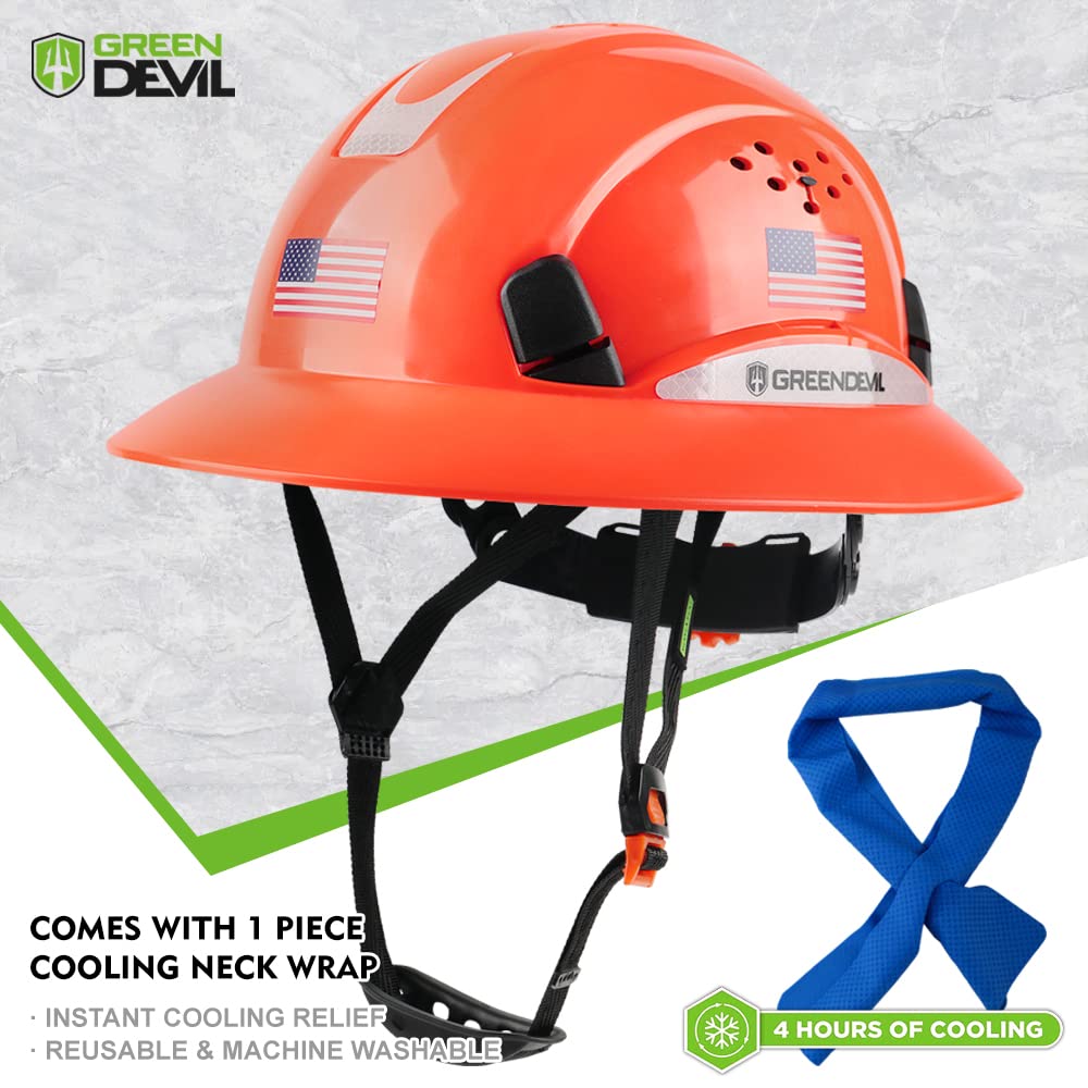 [1 Pack] Full Brim Hard Hat Vented Construction Safety Helmet OSHA Approved