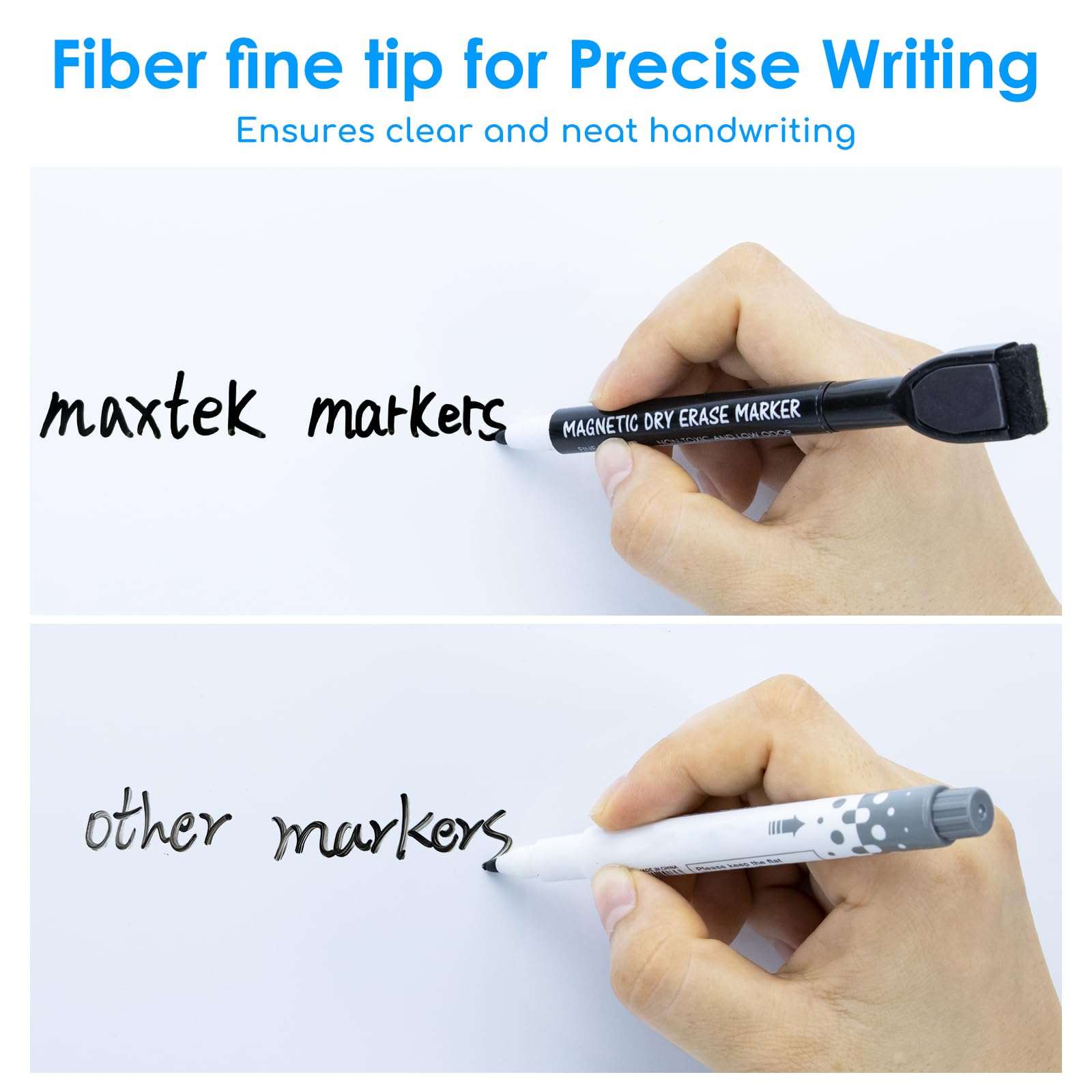 [12 / 24 / 36 PCS] Magnetic Dry Erase Markers Fine Tip with Eraser Cap