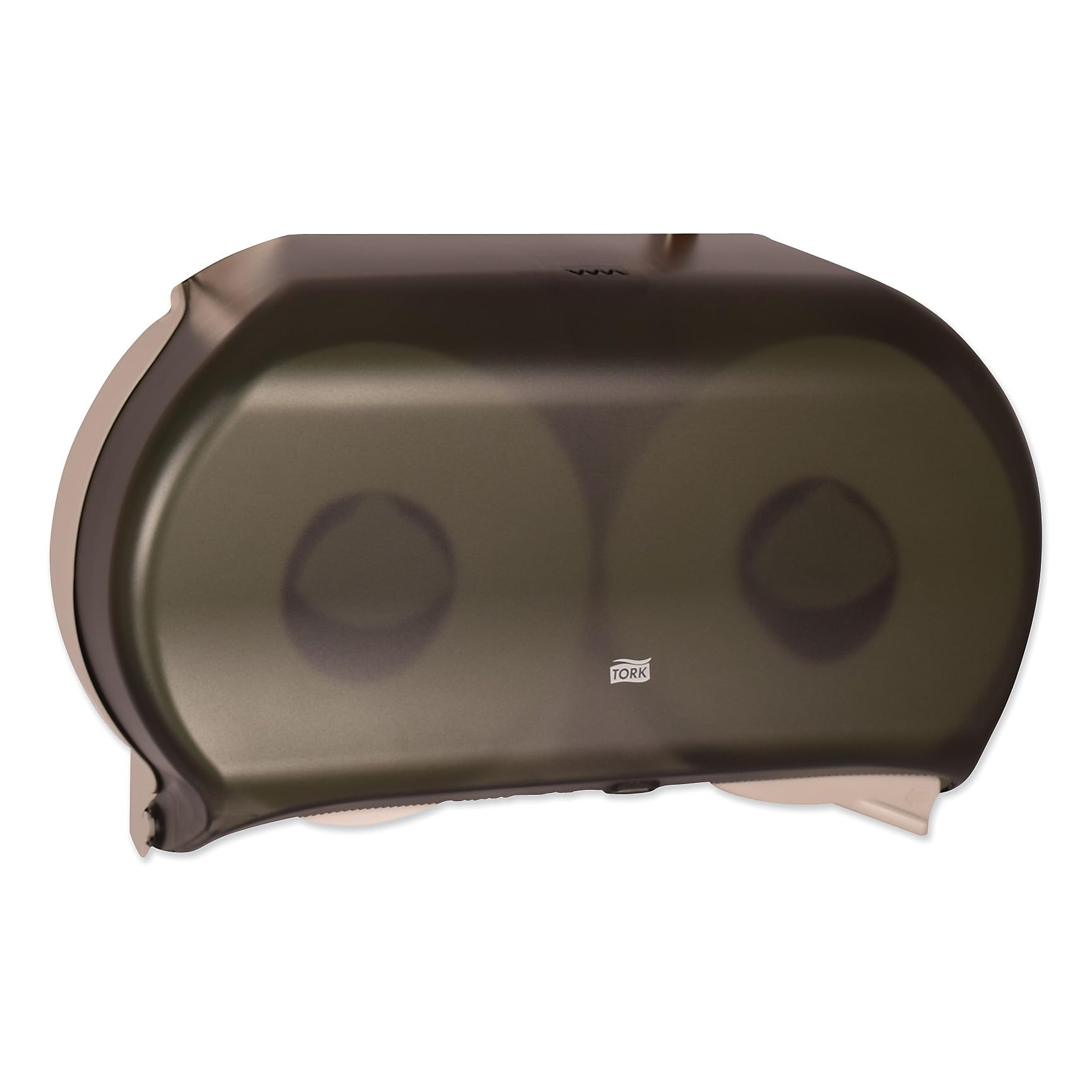 Tork Twin Jumbo Toilet Paper Roll Dispenser Smoke T22, Refill Indicator Window, 56TR