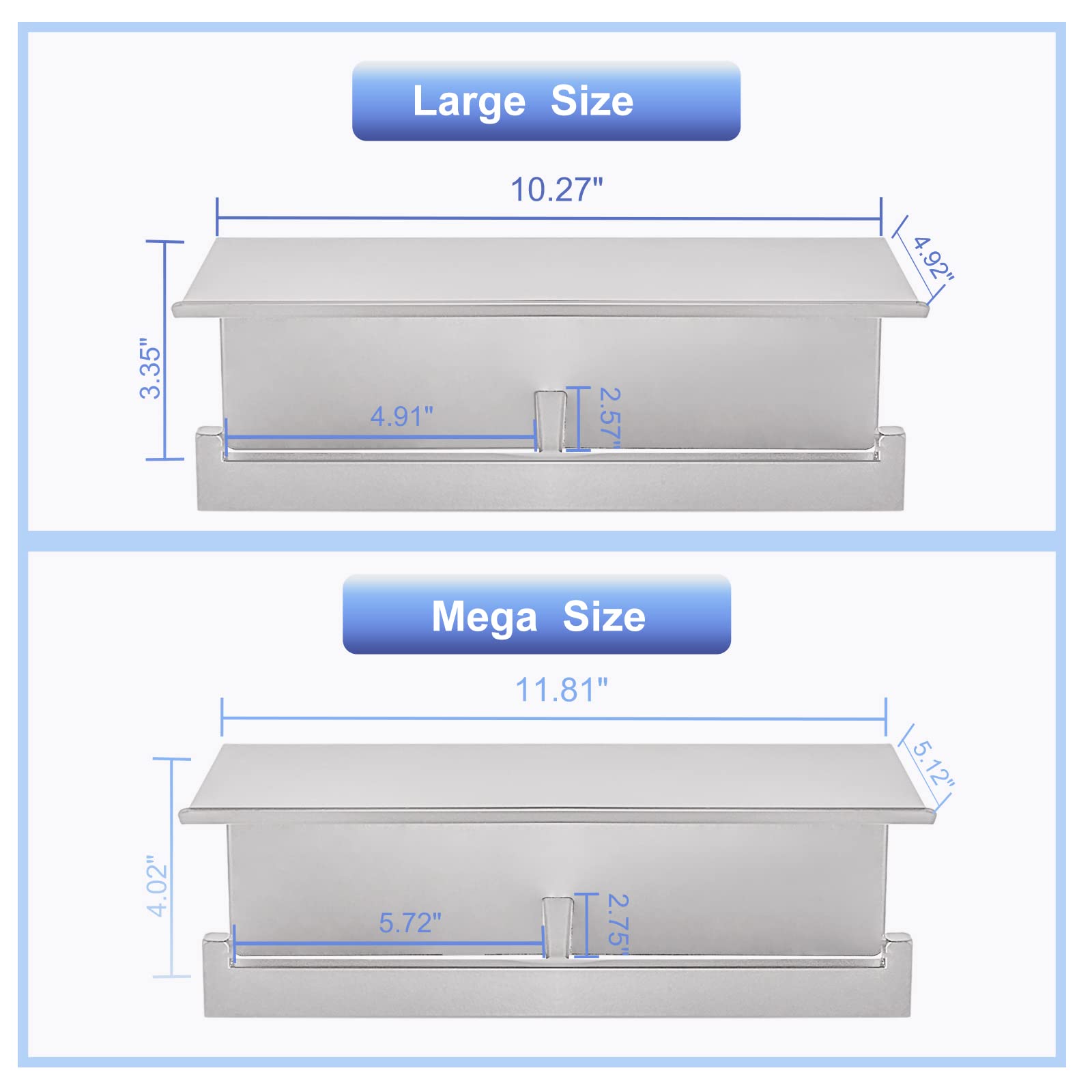 Double  Stainless Steel Toilet Paper Holder with Shelf