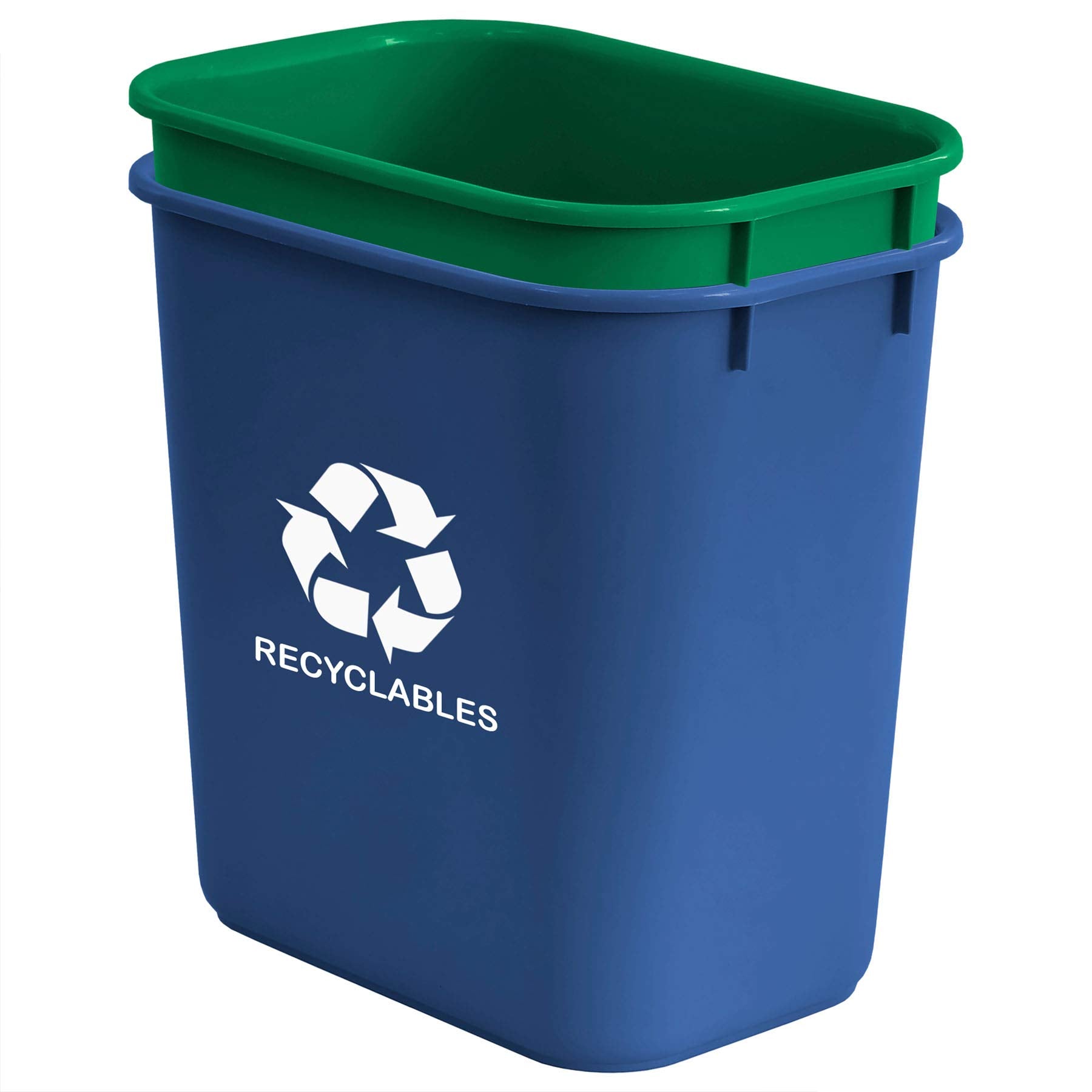 Acrimet Wastebasket Bin for Recycling and Waste, 6.75 Gallon/ 27 Quart/ 24 Liter (Set of 2)