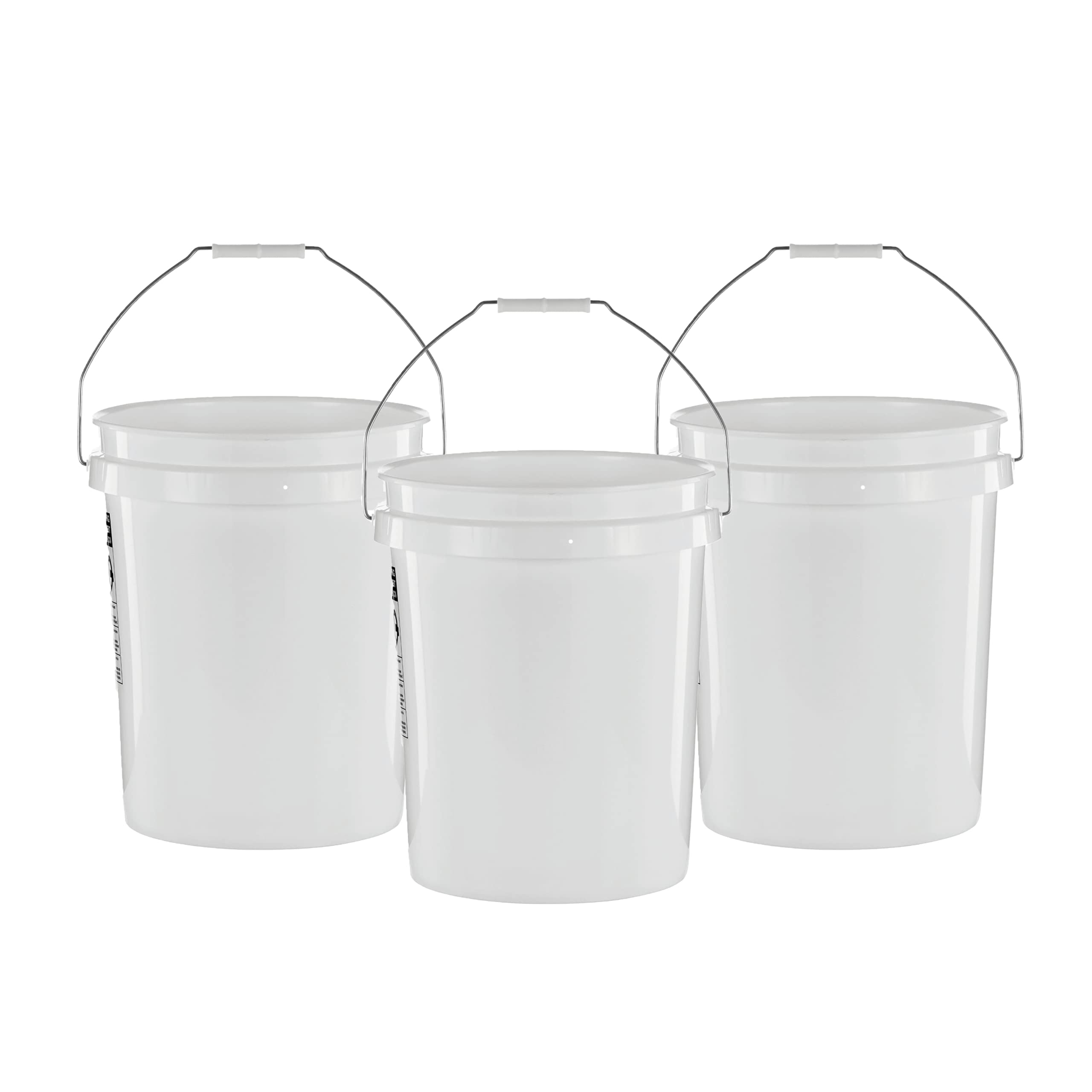 [3 Pack] 5 Gallon Bucket, Heavy Duty Plastic Bucket