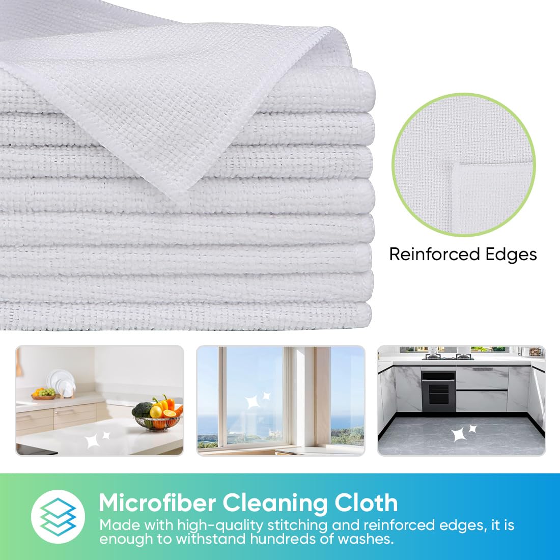 Microfiber Cleaning Cloth, 11.5X11.5 inch, 8/12/35/50/100 Pack
